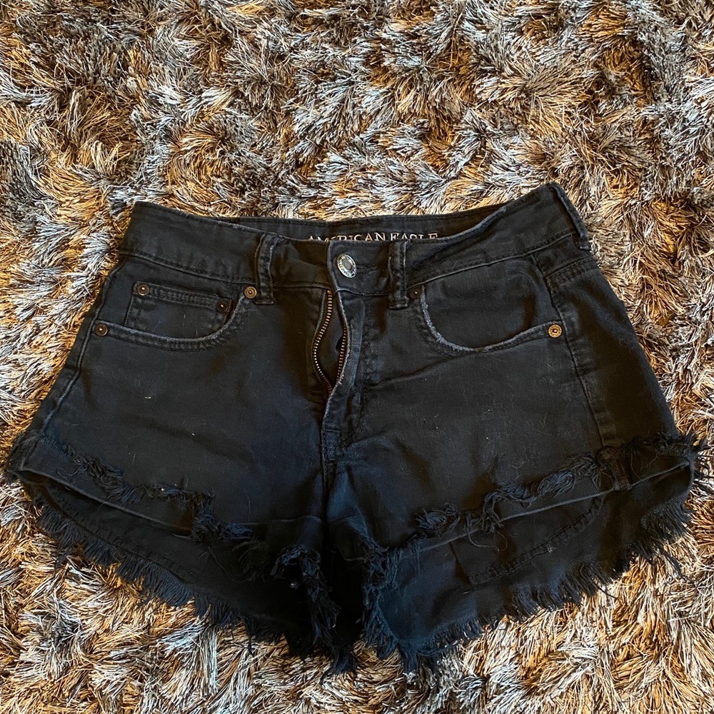 Black Jean Shorts